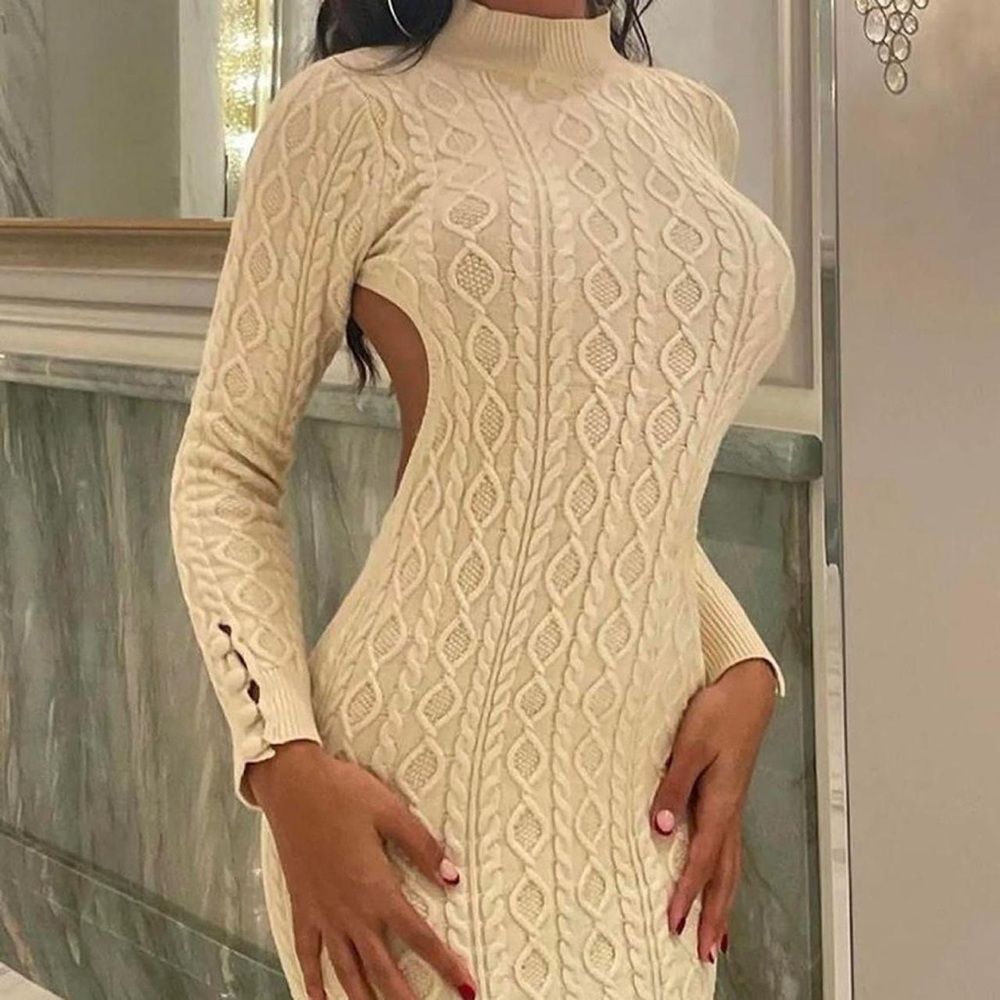Open Back Sweater Dress